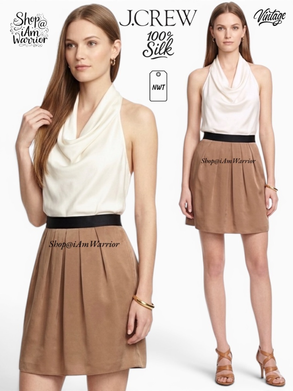J.Crew NWT RARE Silk crepe de chine pleated mini skirt *shop@iamarrior
